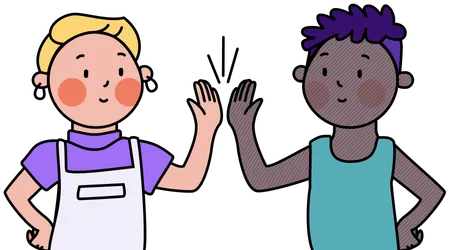 Two people high-fiving